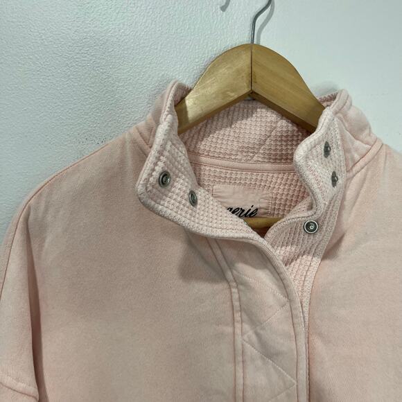 Aerie Getaway Quarter Snap Sweatshirt Pink NWT Oversized Cozy Fleece XXS - Picture 3 of 8